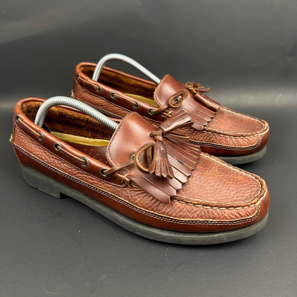 Sperry Top-Sider Brown Leather Kiltie Tassel Loafers Mens 10 M Boat Shoes Preppy